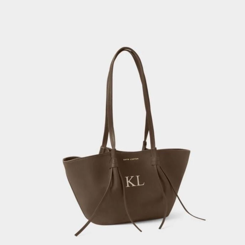 Katie Loxton Chocolate Celina Small Suedette Tote Bag - Old Railway Line Garden Centre