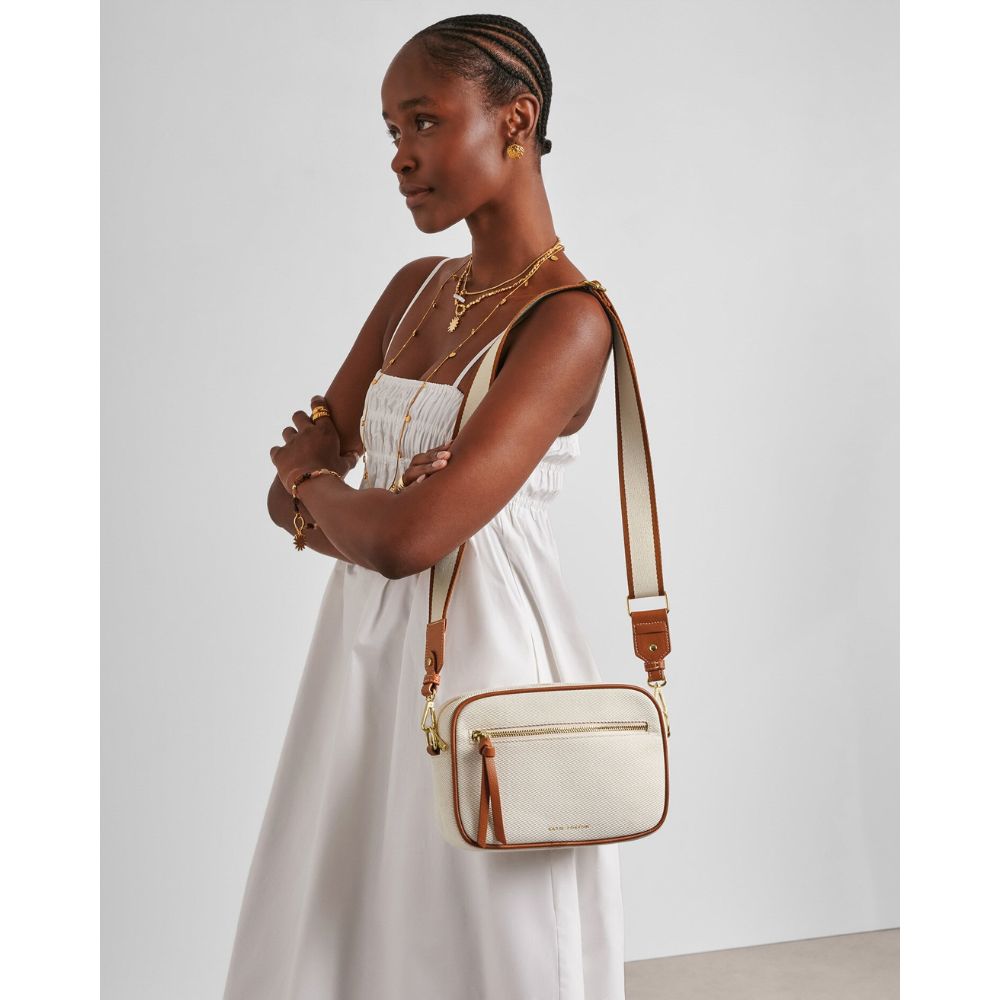 Katie Loxton Hallie Canvas Crossbody Bag - Cognac