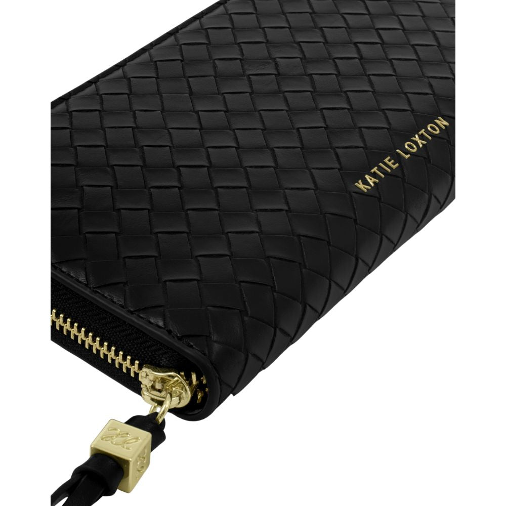 Katie Loxton Large Nova Woven Texture Purse - Black