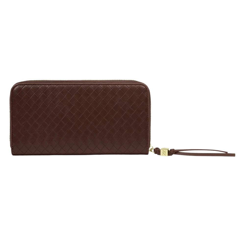 Katie Loxton Large Nova Woven Texture Purse - Chocolate