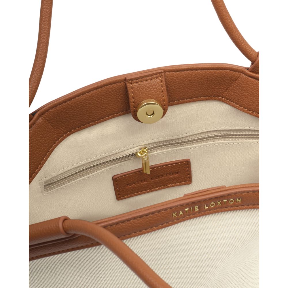 Katie Loxton Mini Florence Raffia Tote Bag - Cognac