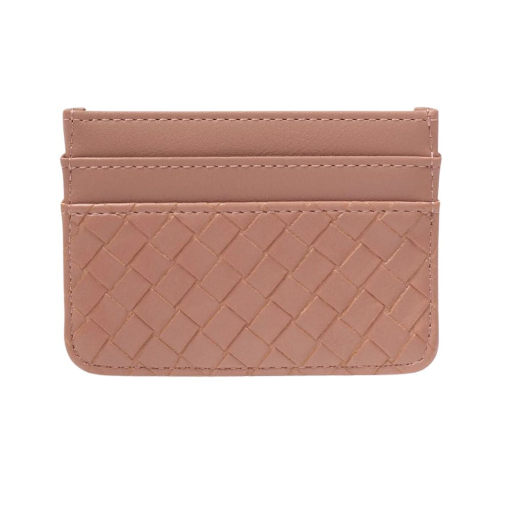 Katie Loxton Nova Woven Texture Card Holder - Pink Clay