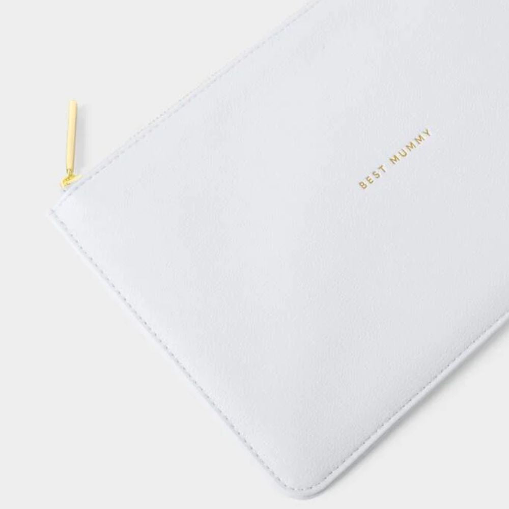 Katie Loxton Powder Blue Sentiment Pouch 'Best Mummy' - Old Railway Line Garden Centre