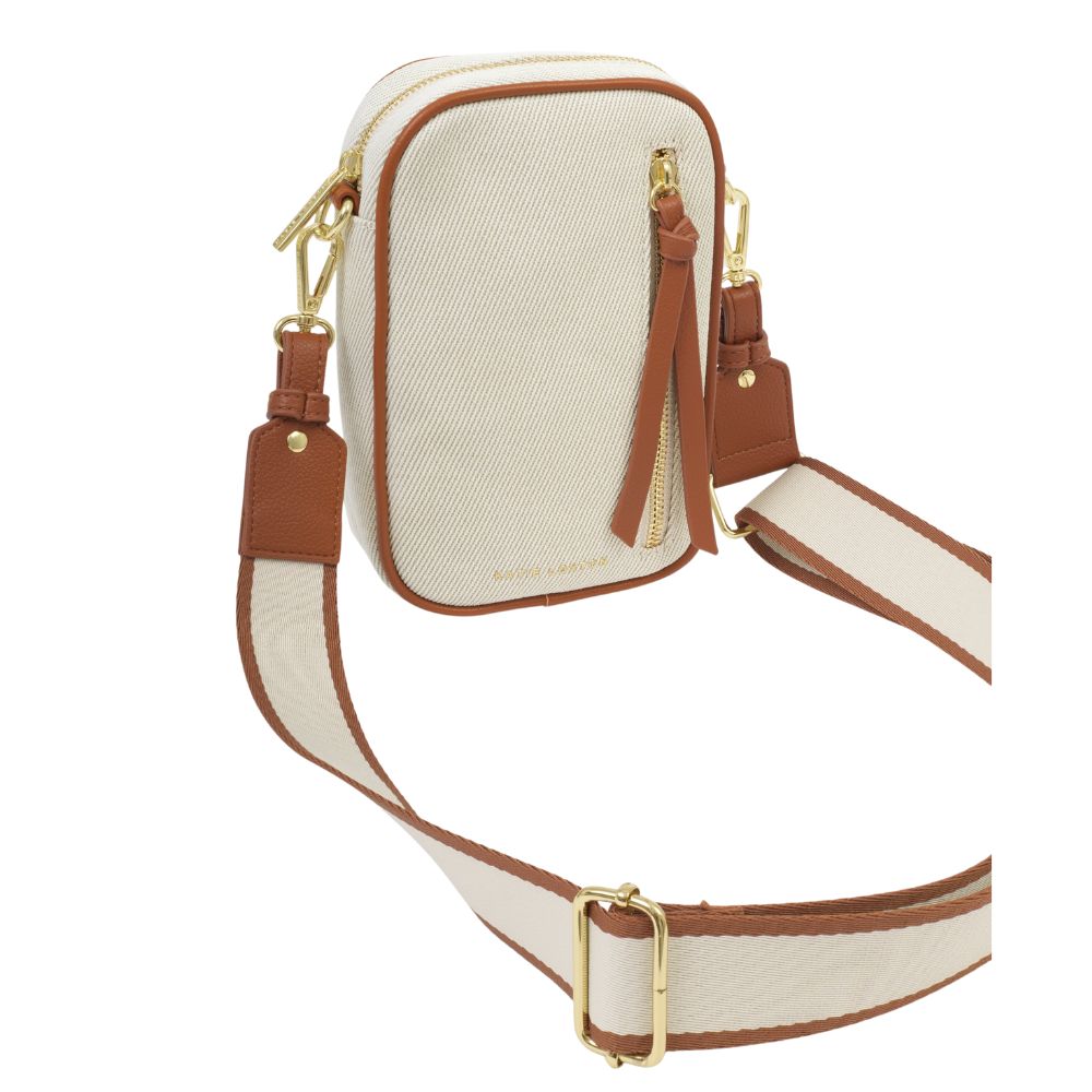 Katie Loxton Small Hallie Canvas Crossbody Bag - Cognac