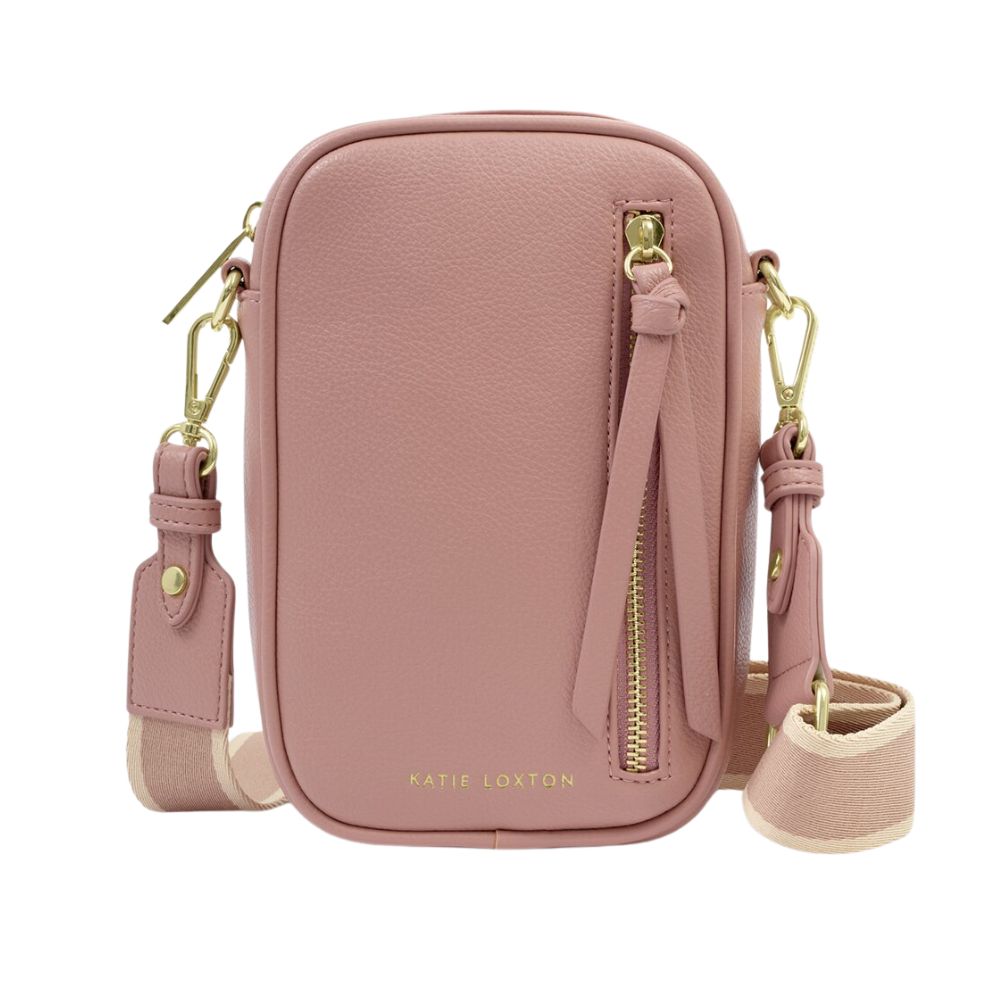 Katie Loxton Small Hallie Canvas Strap Crossbody Bag - Pink Heather