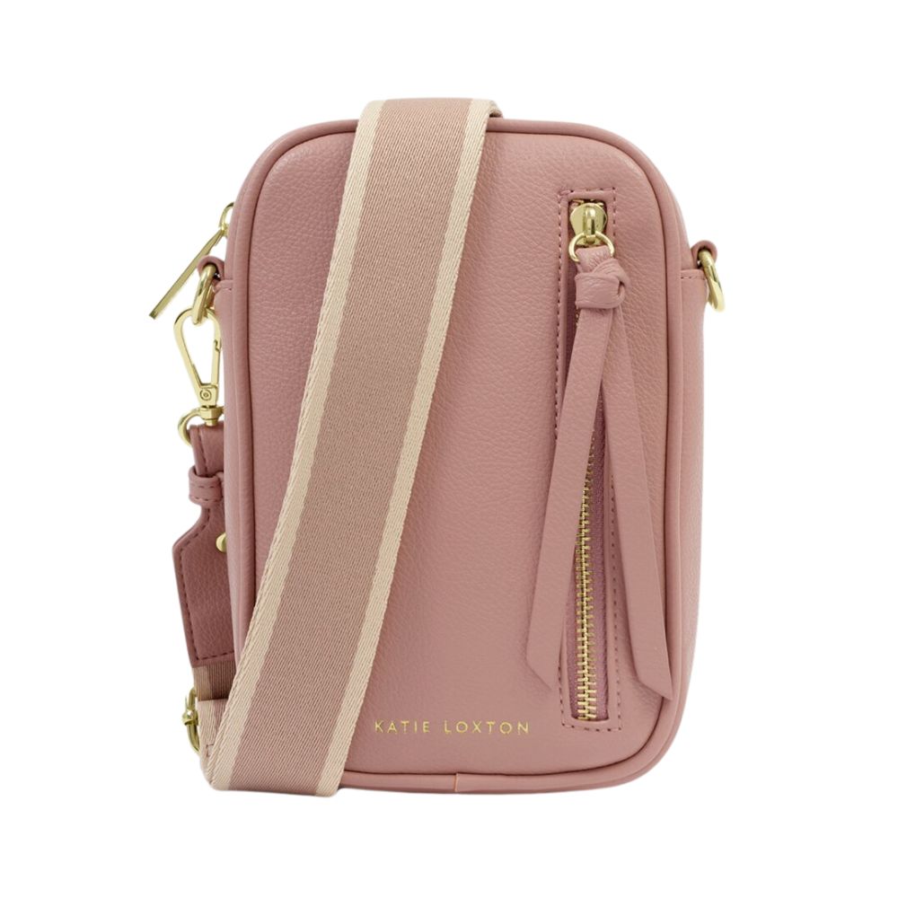 Katie Loxton Small Hallie Canvas Strap Crossbody Bag - Pink Heather