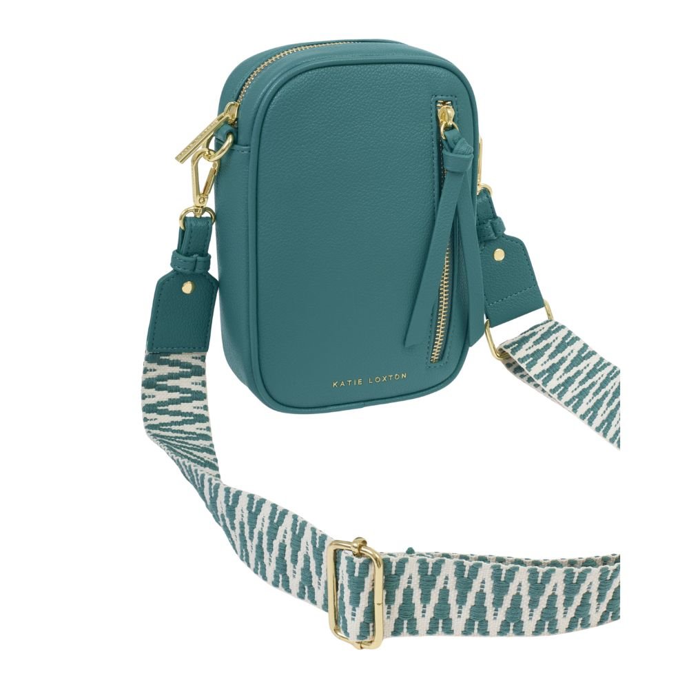 Katie Loxton Small Hallie Canvas Strap Crossbody Bag - Teal - Old Railway Line Garden Centre