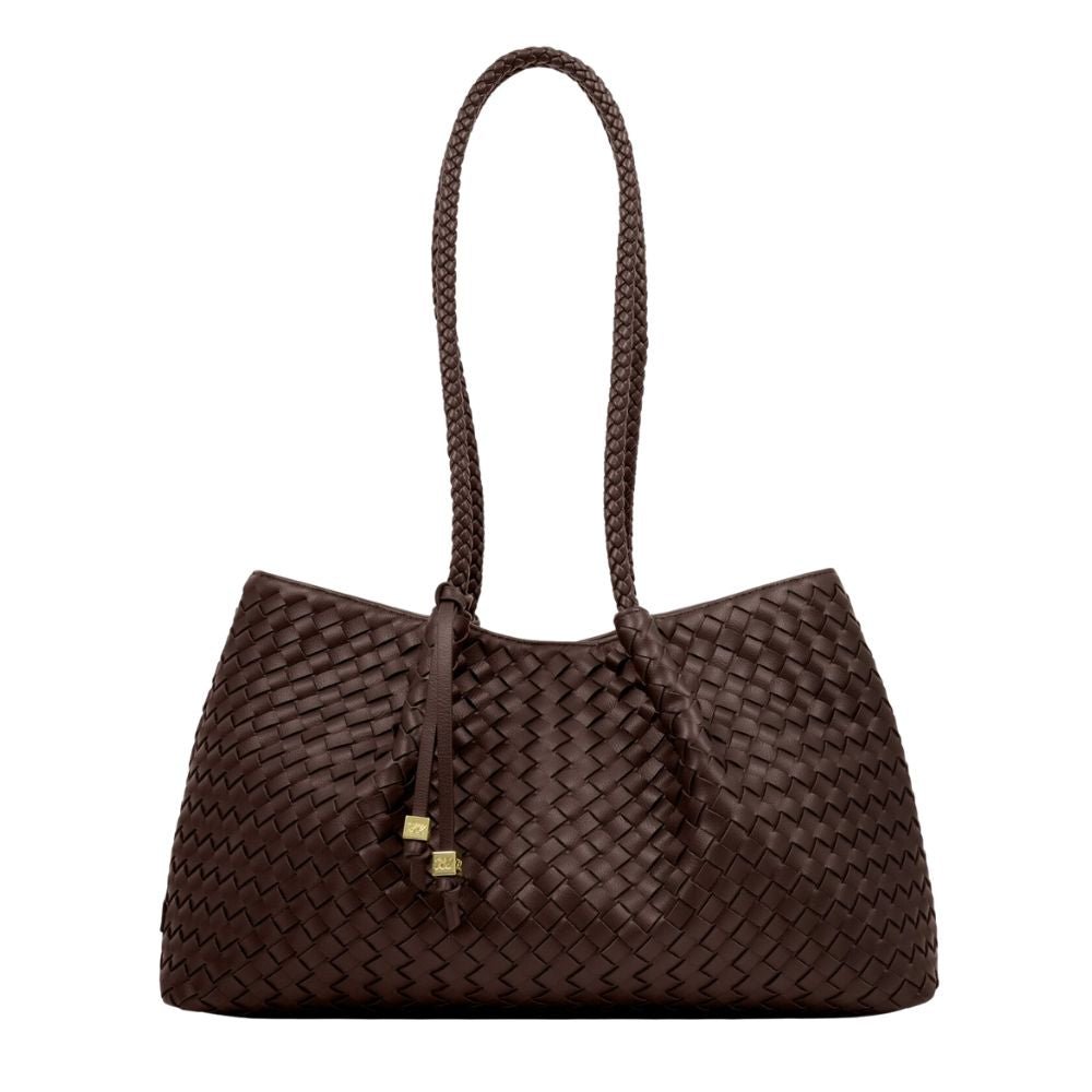 Katie Loxton Small Nova Hand Woven Tote Bag - Chocolate - Old Railway Line Garden Centre
