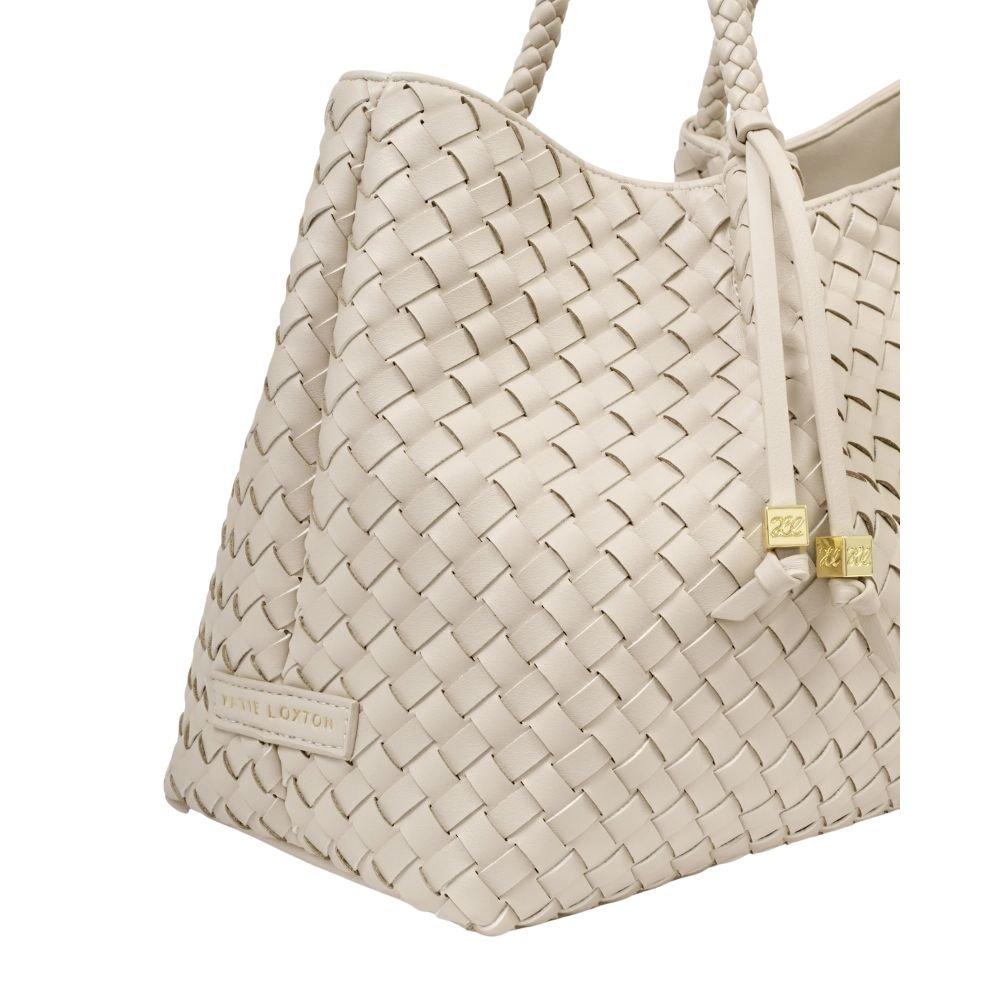 Katie Loxton Small Nova Hand Woven Tote Bag - Oyster - Old Railway Line Garden Centre