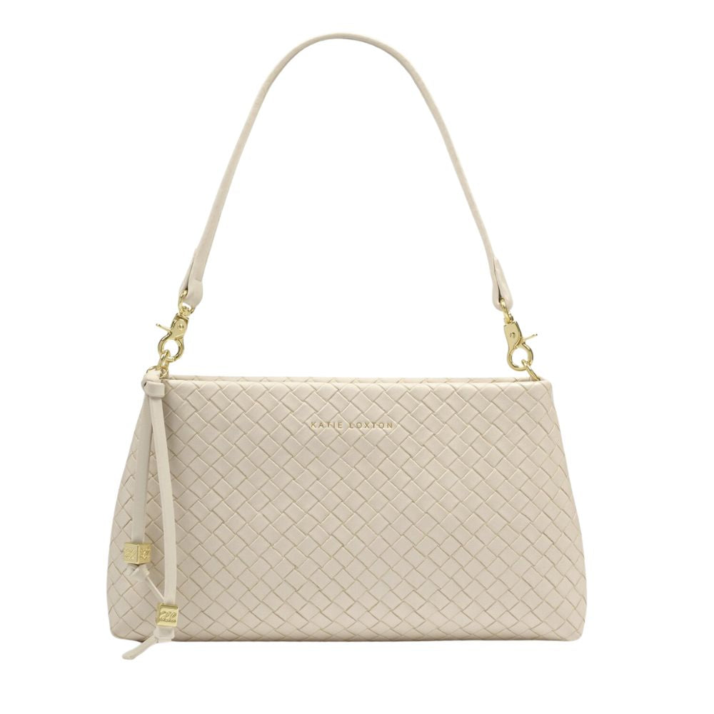 Katie Loxton Small Nova Woven Texture Clutch - Oyster