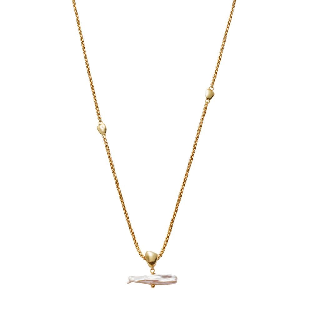Katie Loxton Sol Pearl Bar Waterproof Necklace - Gold - Old Railway Line Garden Centre