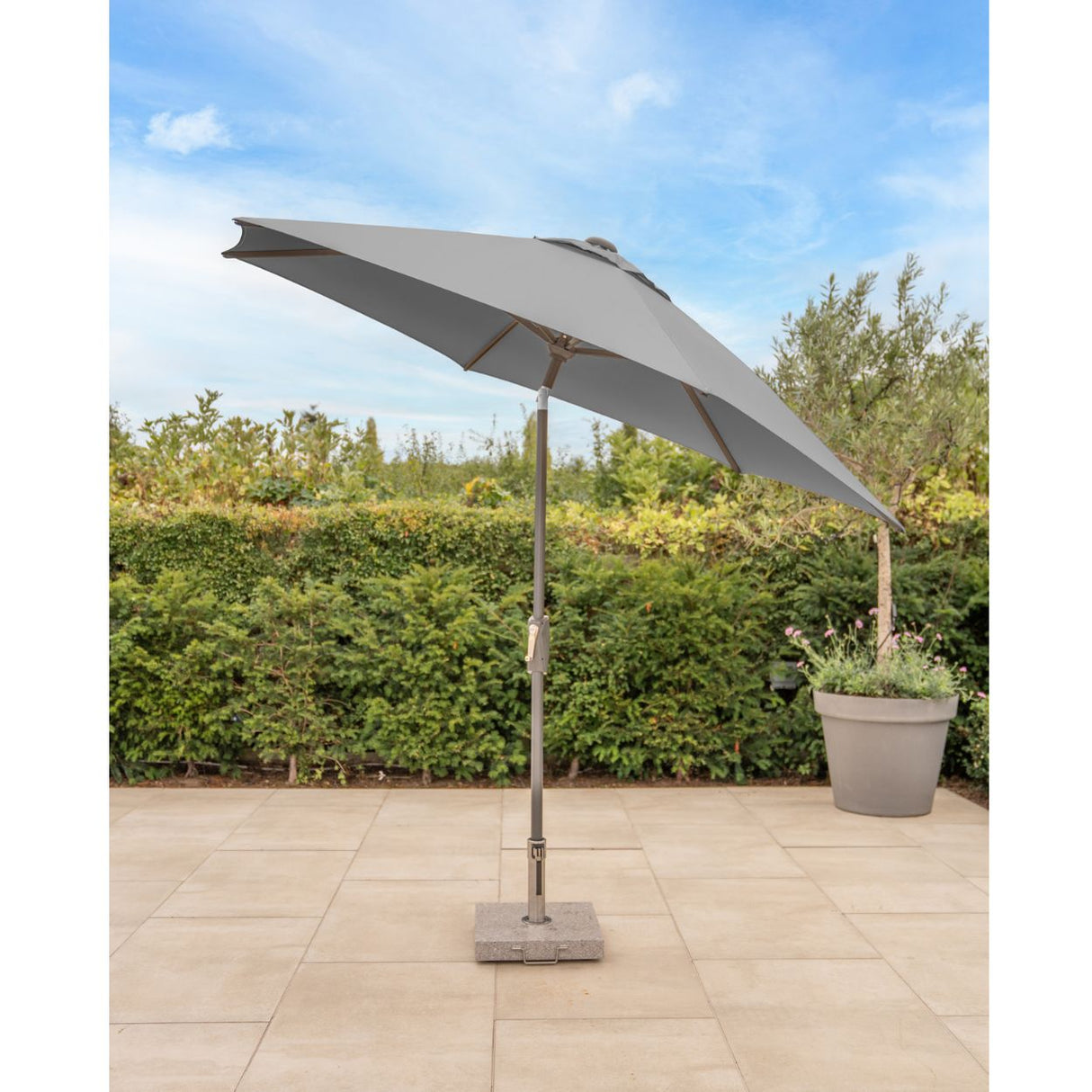 Kettler 3.0m Wind-Up Auto Tilt Parasol with Night Cover- Slate