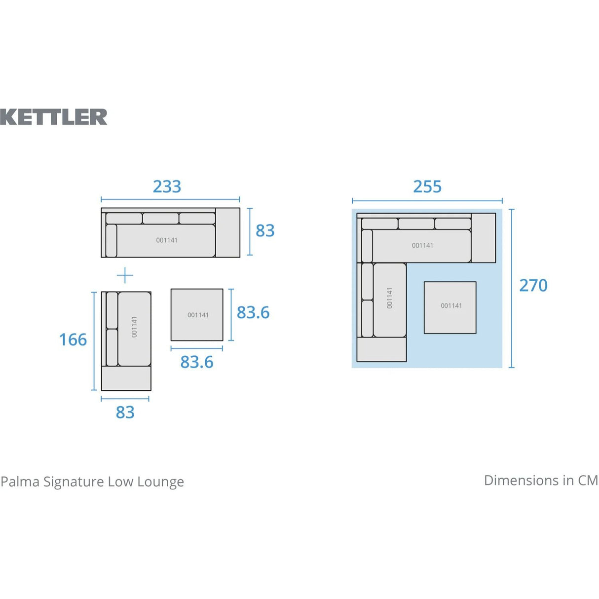 Kettler Palma Signature Low Lounge Garden Furniture Set in Whitewash - Old Railway Line Garden Centre
