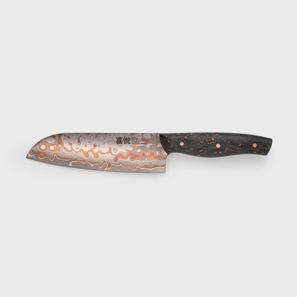 Kietsu Lava Damascus 18cm Santoku Knife