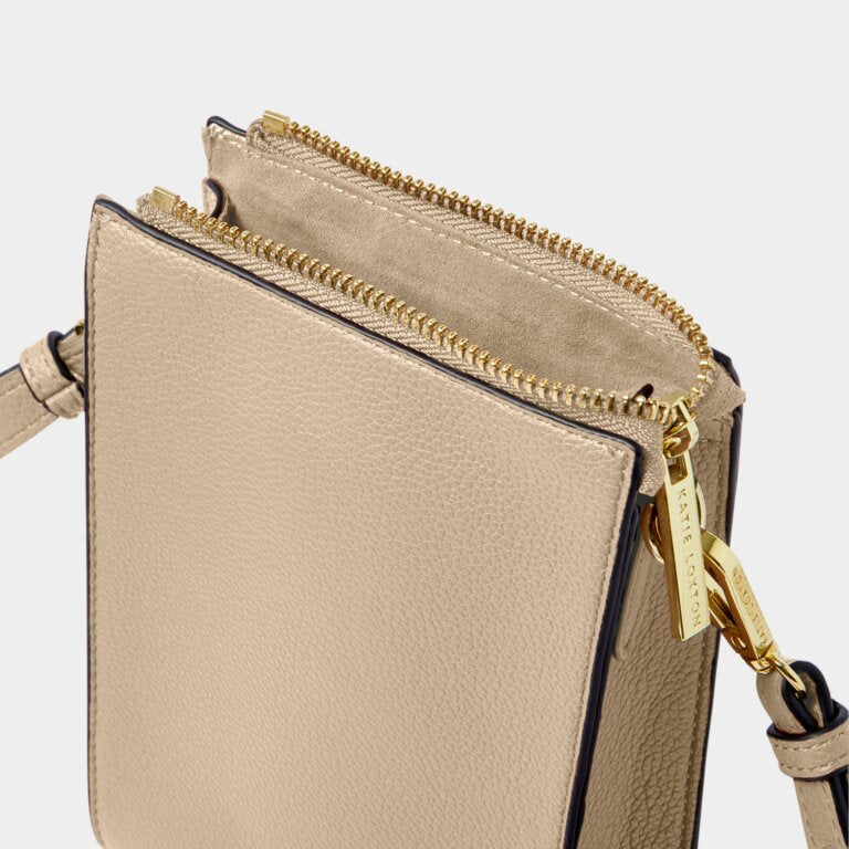 Katie Loxton Taupe & Charcoal Lana Slim Crossbody Bag