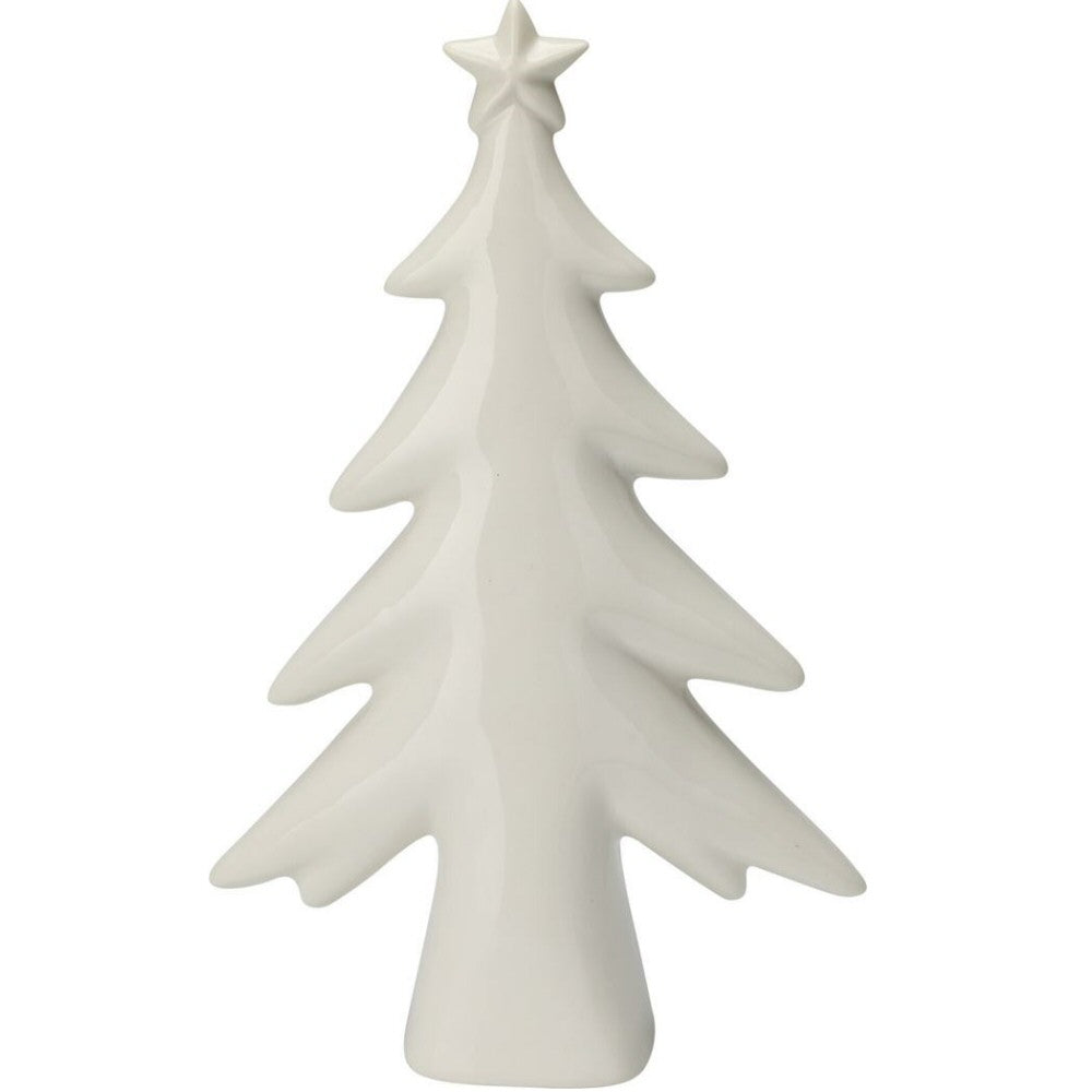 Koopman 22cm White Porcelain Tree with Star