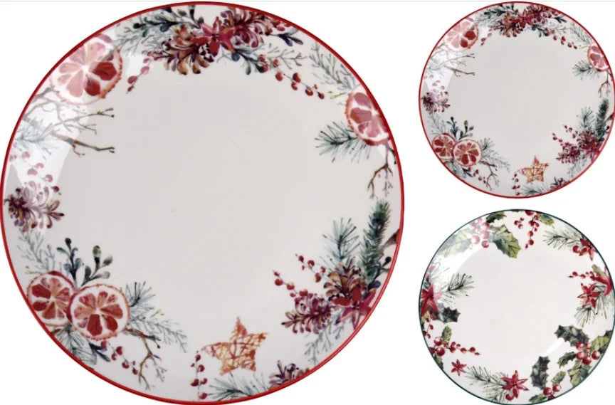 Koopman 27cm Porcelain Christmas Joy Plate (Choice of 2)
