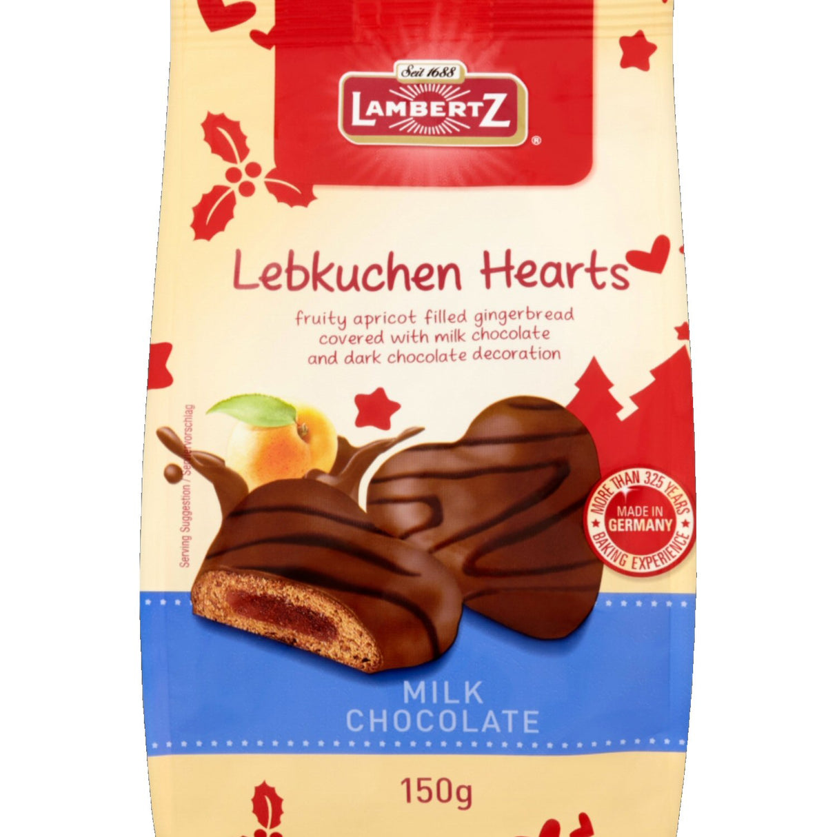 Lambertz Lebkuchen 150g Hearts Milk Chocolate