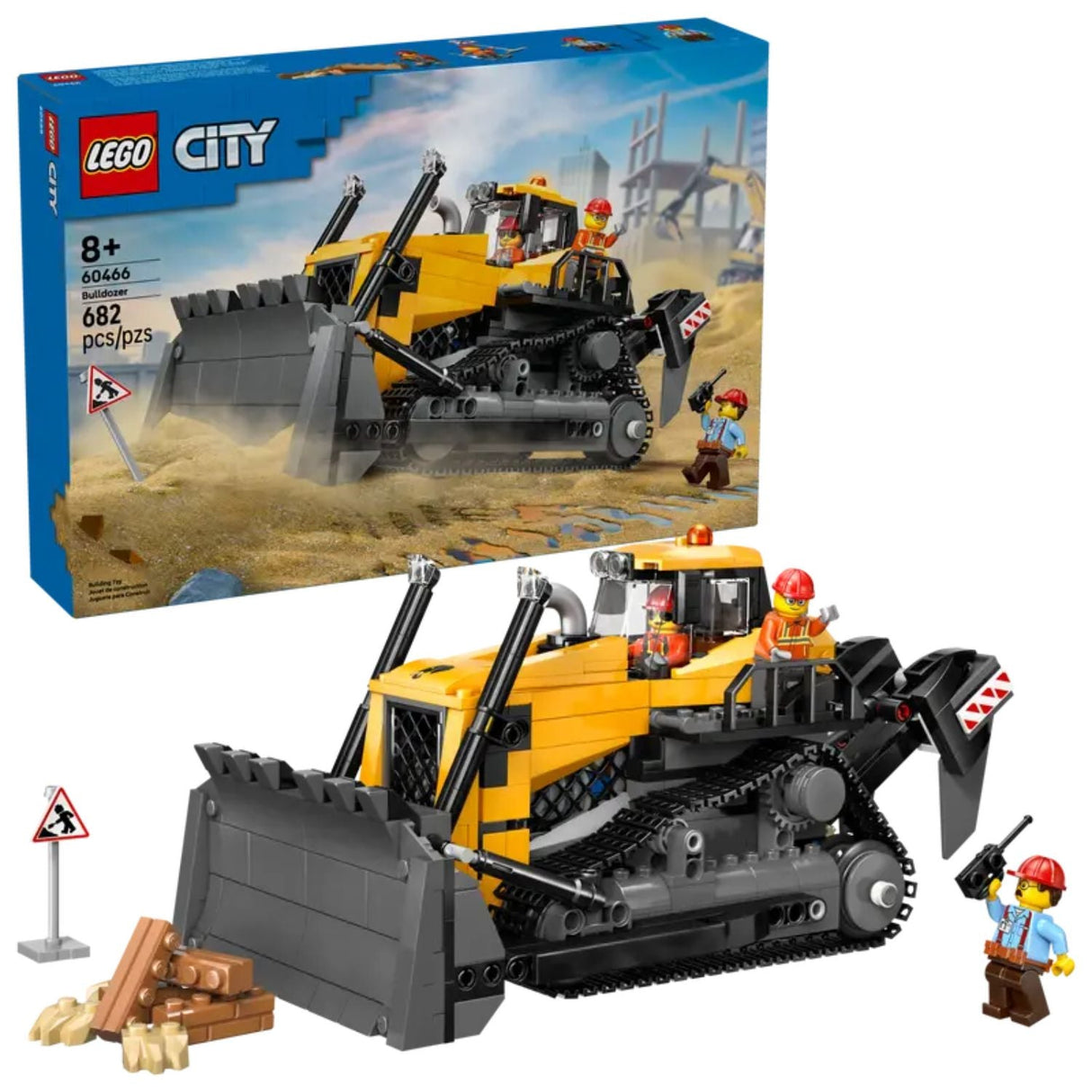 Lego City Yellow Bulldozer - Old Railway Line Garden Centre