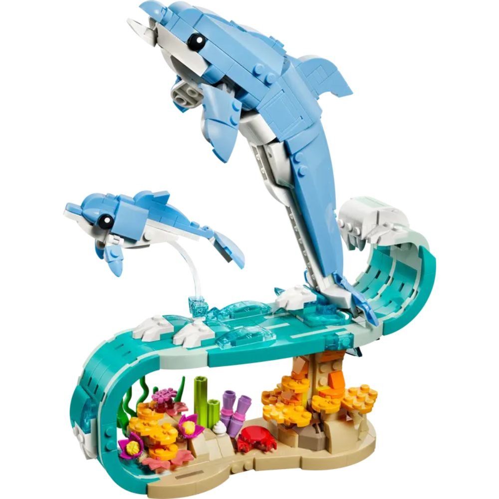 LEGO Creator 3-in-1 Sea Animals Beautiful Dolphins - Old Railway Line Garden Centre
