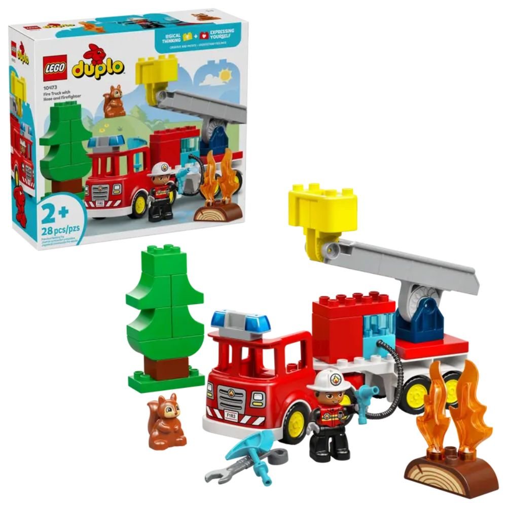 LEGO Duplo Fire Truck with Hose & Firefighter - Old Railway Line Garden Centre
