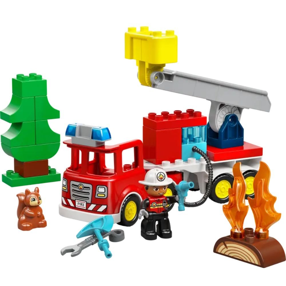 LEGO Duplo Fire Truck with Hose & Firefighter - Old Railway Line Garden Centre