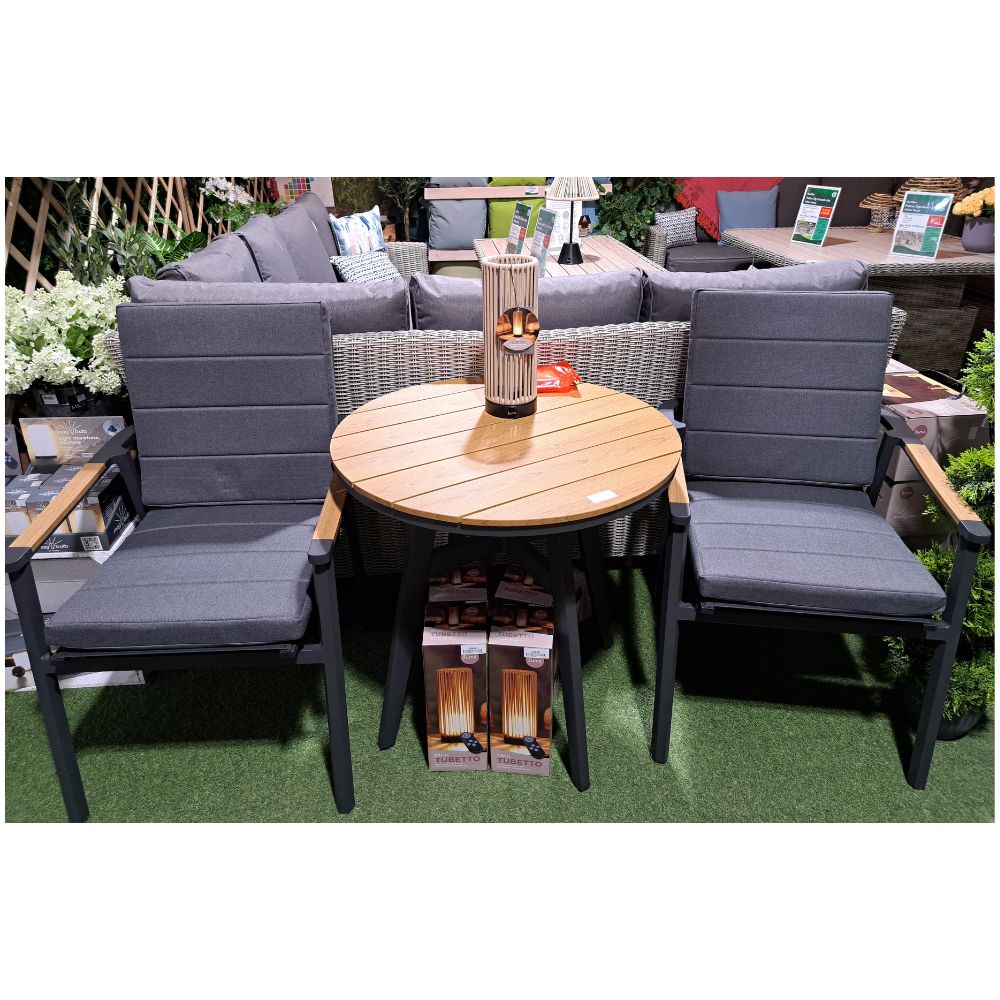 Leisuregrow Modena 2 Seater Bistro Set - Grey