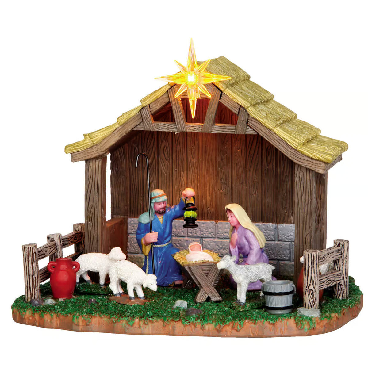 Lemax 13cm LIt Nativity Scene Christmas Village Scene - 34626