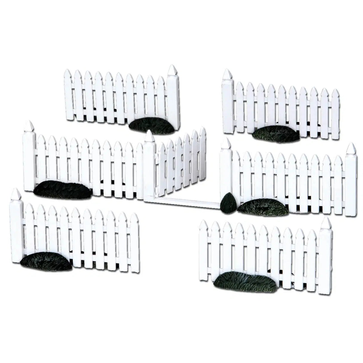 Lemax 3.7cm Plastic Picket Fence Christmas Village Scene - (Set of 7) - 14388