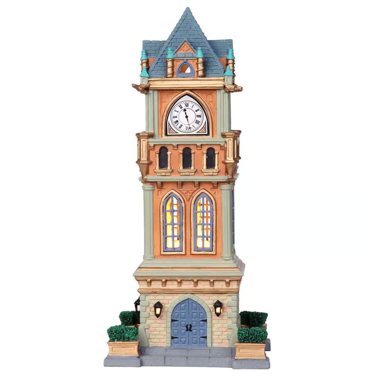 Lemax Caddington Village 27.5cm Lit Municipal Clock Tower Christmas Village Scene - 05007