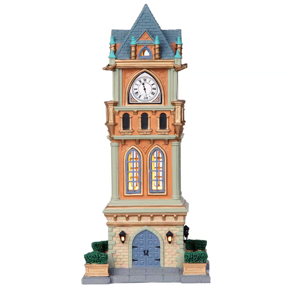 Lemax Caddington Village 27.5cm Lit Municipal Clock Tower Christmas Village Scene - 05007