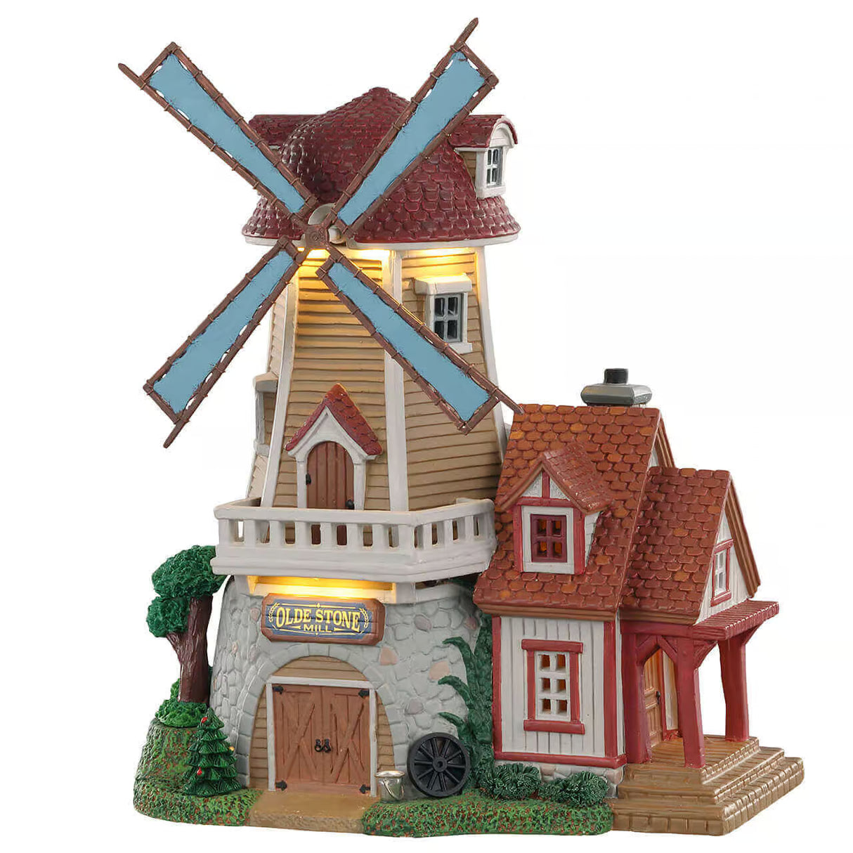 Lemax Harvest Crossing 27cm Lit Olde Stone Mill Christmas Village Scene - 05637