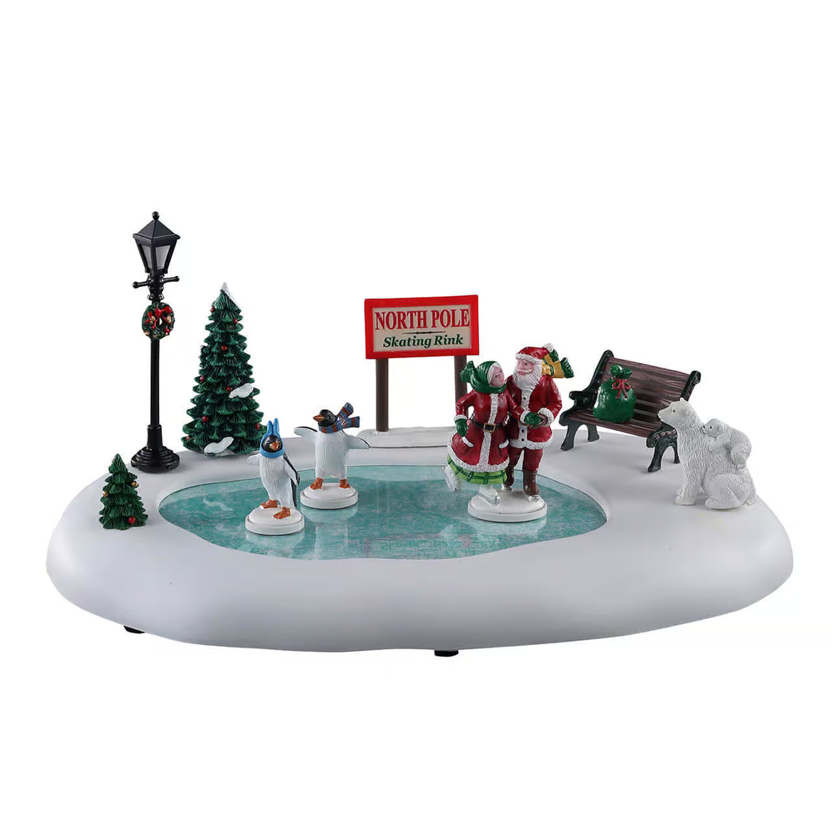 Lemax Santa's Wonderland 13.5cm North Pole Skating Rink Christmas Village Scene - 14837