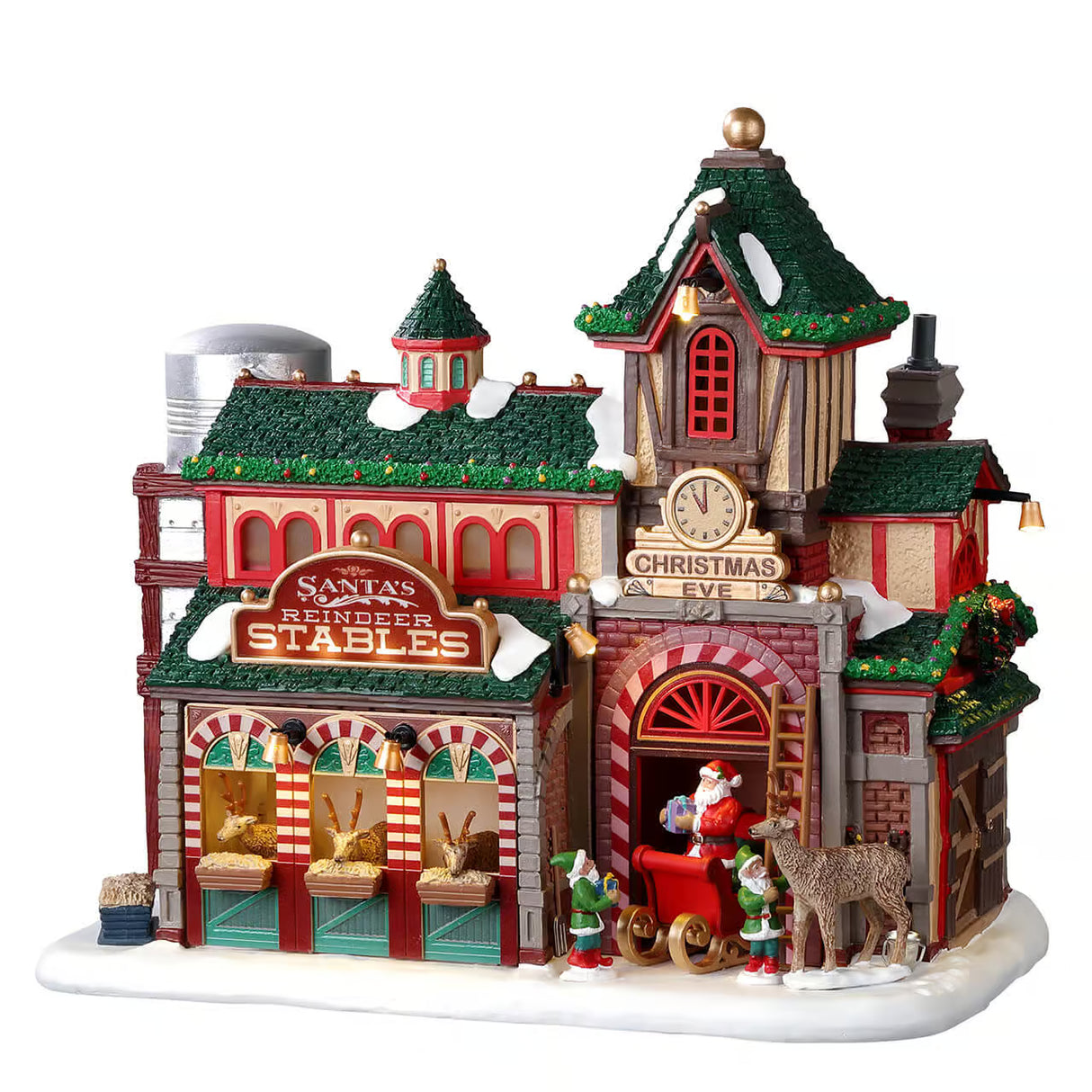 Lemax Santa's Wonderland 22.5cm Reindeer Stables Christmas Village - 25926