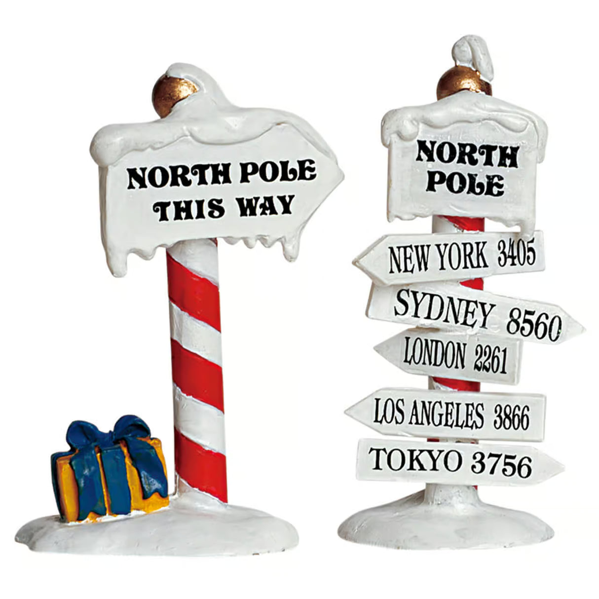 Lemax Santa's Wonderland North Pole Signs Christmas Scene - (Set of 2) - 64455