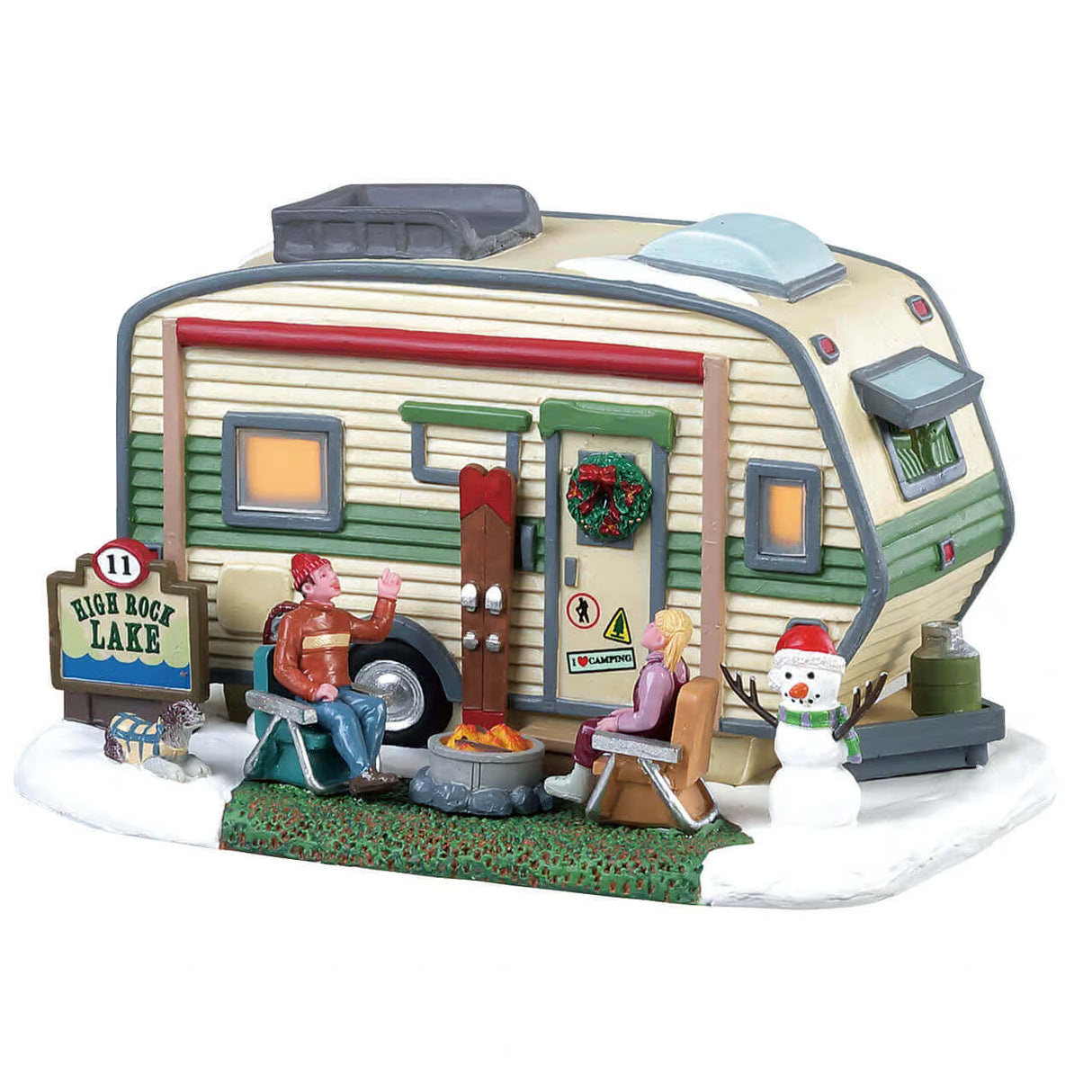 Lemax Vail Village 17.7cm High Rock Lake Trailer Village Scene - 85322
