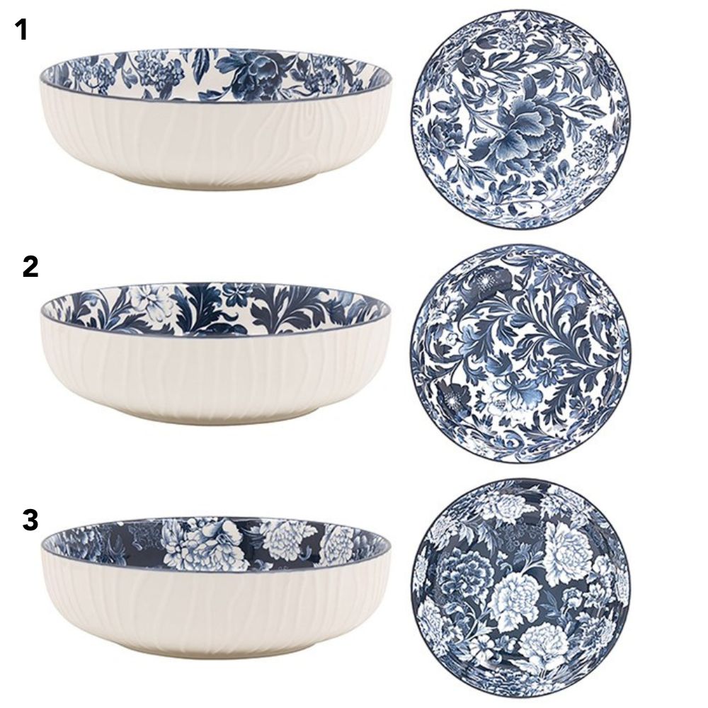 Leonardo Collection Large Tuscany Dark Blue Fleur Bowl (Choice of 3)