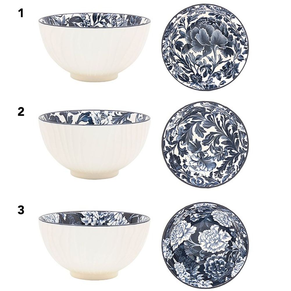 Leonardo Collection 18cm Small Tuscany Dark Blue Fleur Bowl (Choice of 3)