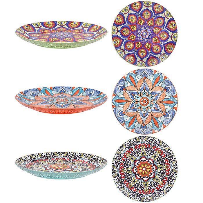 Leser & Pavey Tuscany Mandala Large Plate - Bright - (Choice of 3) - Old Railway Line Garden Centre