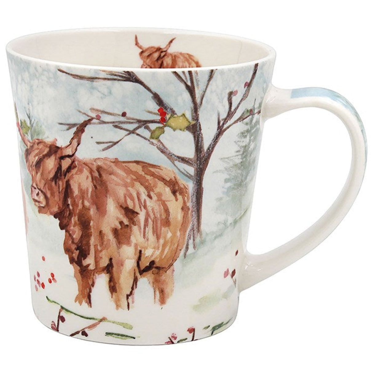 Lesser & Pavey 10cm Christmas Highland Cow Mug