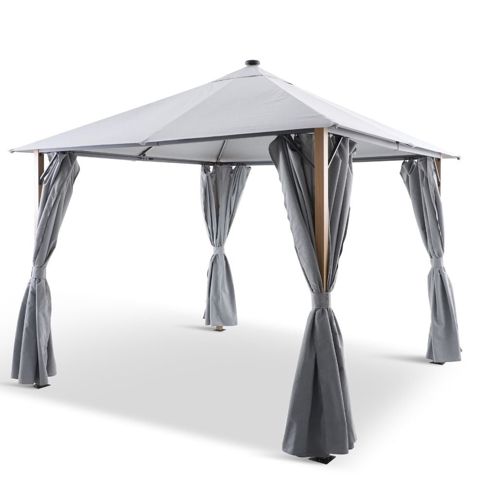 LG Outdoor Sanctuary 3x3m Oak Gazebo with Lights - Old Railway Line Garden Centre