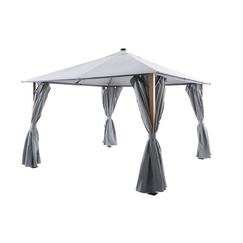 LG Outdoor Sanctuary 4x3m Oak Gazebo with Lights - Old Railway Line Garden Centre