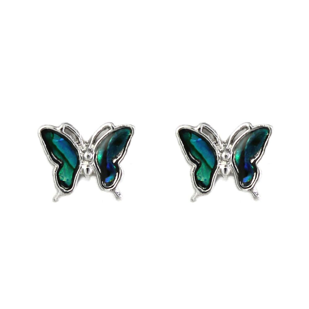 Lila Jewellery 13mm Paua Shell Butterfly Stud Earrings
