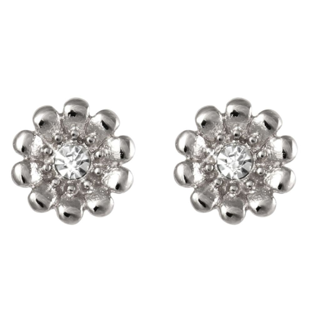 Lila Jewellery Daisy Rhodium Earrings
