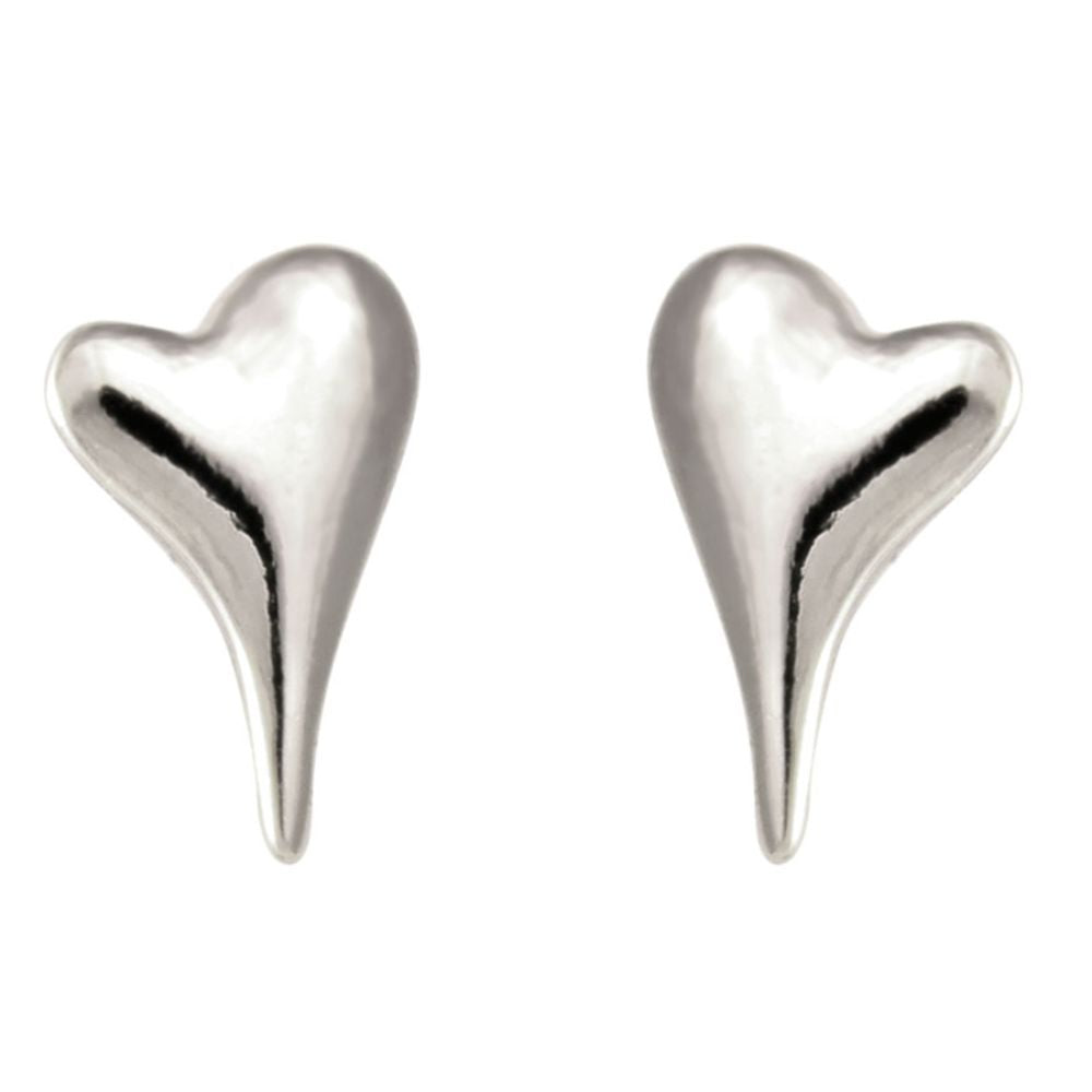 Lila Jewellery Heart Rhodium Earrings