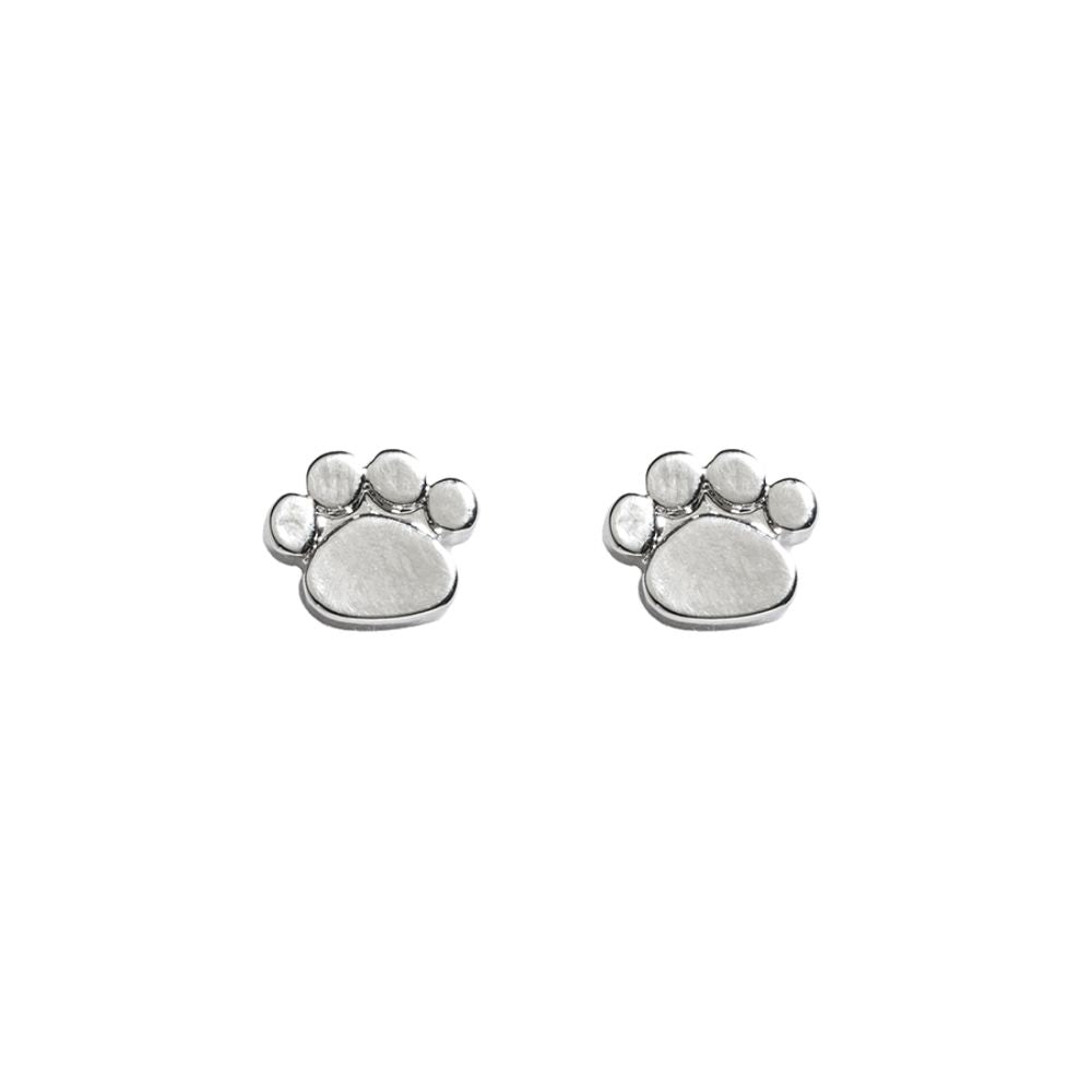 Lila Jewellery Paw Prints Rhodium Earrings