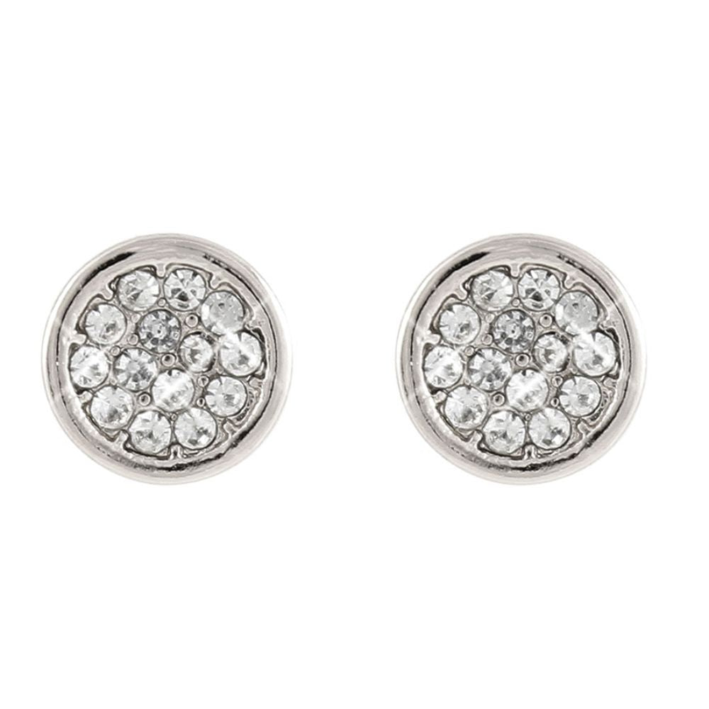 Lila Jewellery Round Rhodium Earrings
