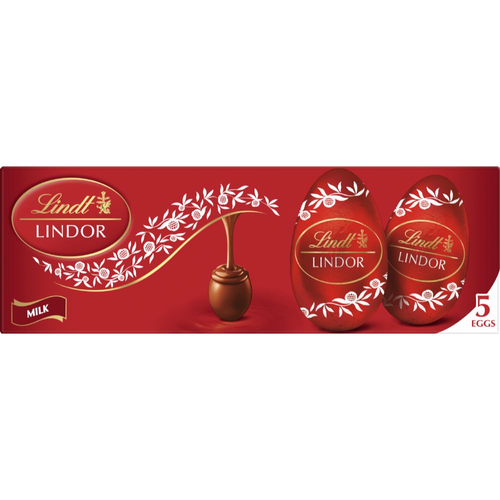 Lindt Lindor 90g Milk Chocolate Egg (5 Pack)
