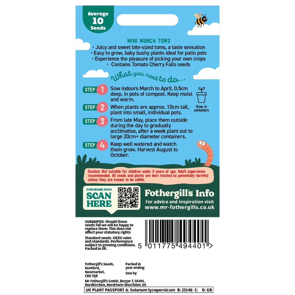 Mr Fothergill's Little Gardeners Mini Munch Toms Seeds
