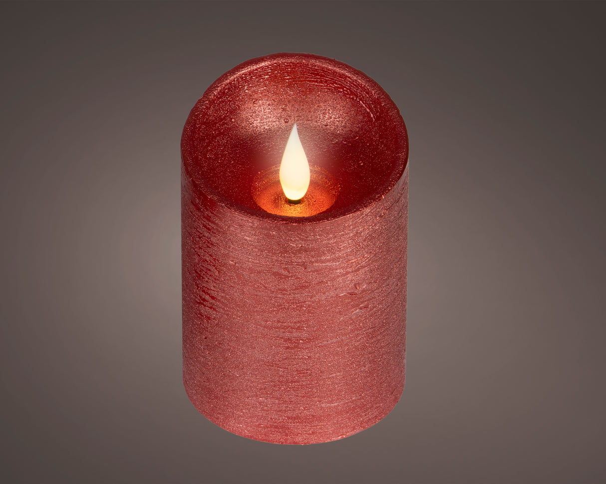 Lumineo 10.5cm LED Realistic Wax Candle - Warm White - Red - 480694